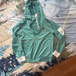 Wanakome Teal Hoodie with Cream Details